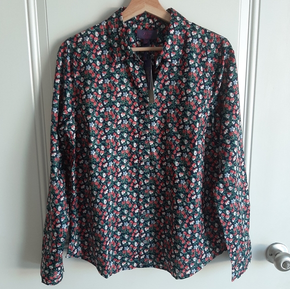 J. Crew Tops - NWT J Crew Sarah Floral Slim Perfect Shirt Size 12